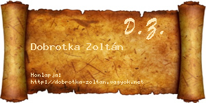 Dobrotka Zoltán névjegykártya